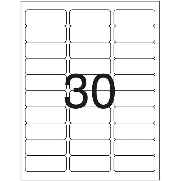Folha 30 Etiquetas 25x66mm