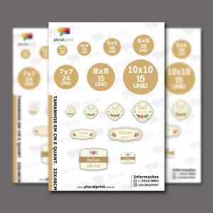 Folha Adesiva 33x48cm (etiquetas) Adesivo 330x480mm 4x0  Corte Personalizado 